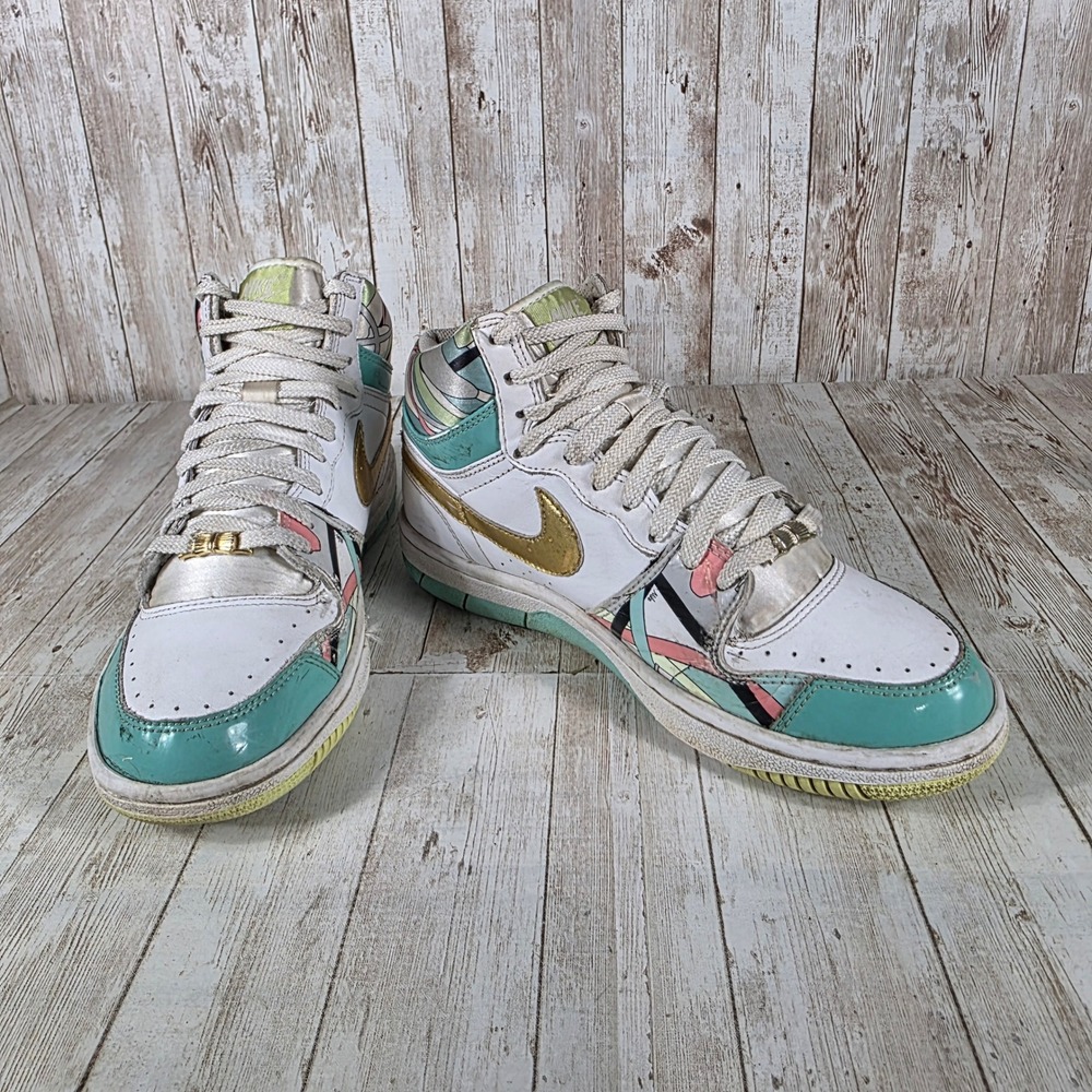 Nike Son of Force Women's Sneakers - White, Gold, Teal, Multicolor - Picture 7 of 9